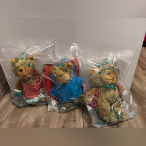 Rare Vintage 1991 McDonald’s RMCC fundraiser Tiptoe Teddy, lot of 3 sealed